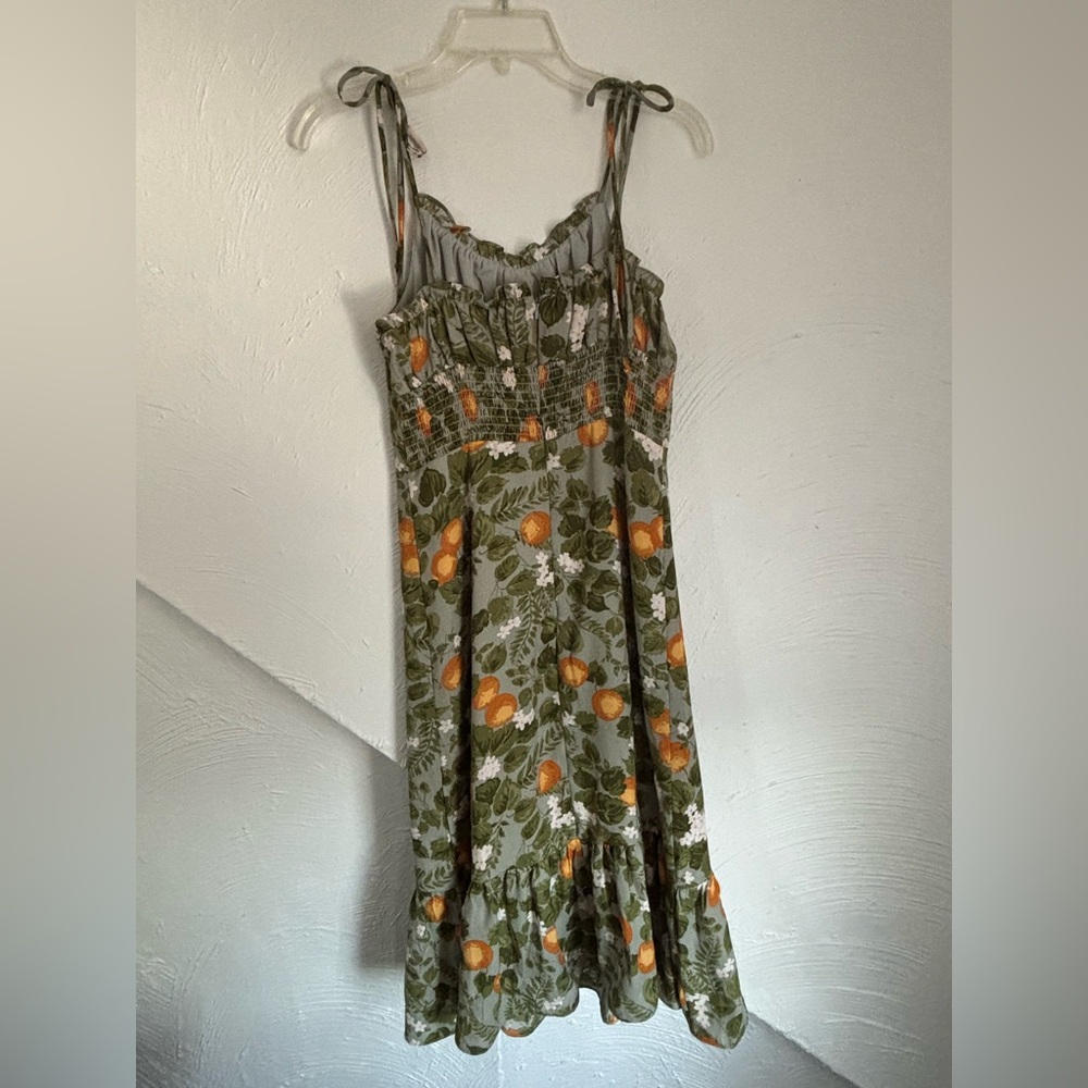 Commense Floral Green and Orange Women's Dress Size L - Picture 4 of 9